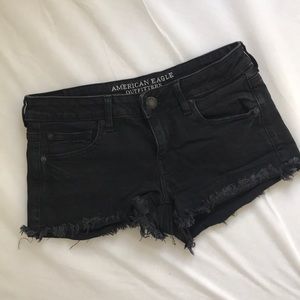 American eagle black denim shorts